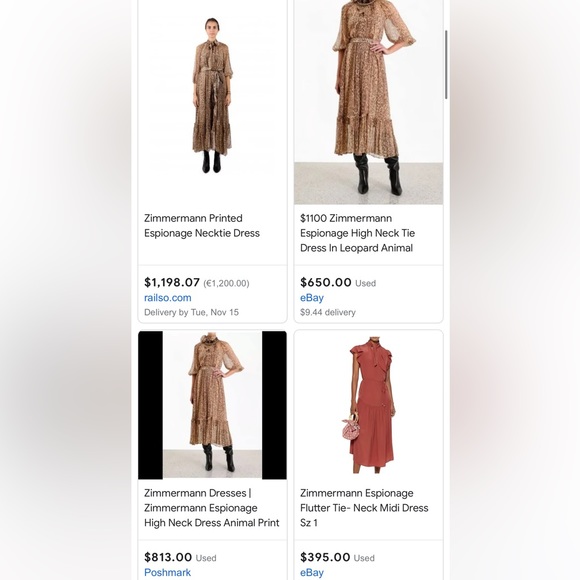 Zimmermann Leopard Print Neck Tie Dress with scarf for hair or waist - Picture 12 of 15